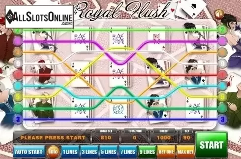 Reels screen. Royal Flush from GameX