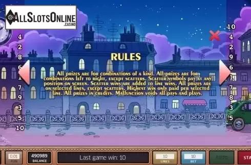 Paytable 4. Secret Agent (Concept Gaming) from Concept Gaming