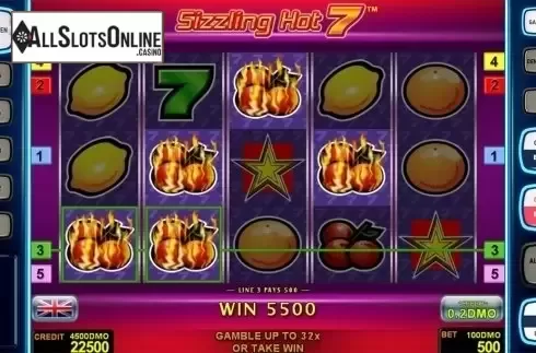Game workflow . Sizzling Hot 7 Deluxe from Novomatic