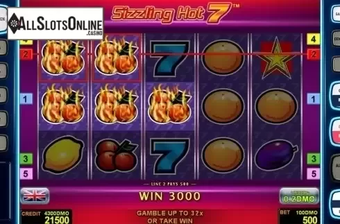 Game workflow 3. Sizzling Hot 7 Deluxe from Novomatic