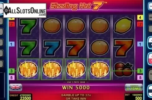 Game workflow 2. Sizzling Hot 7 Deluxe from Novomatic