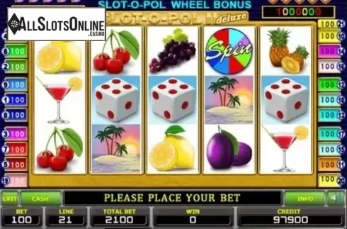 Reel Screen. Slot-o-pol Deluxe from Novomatic