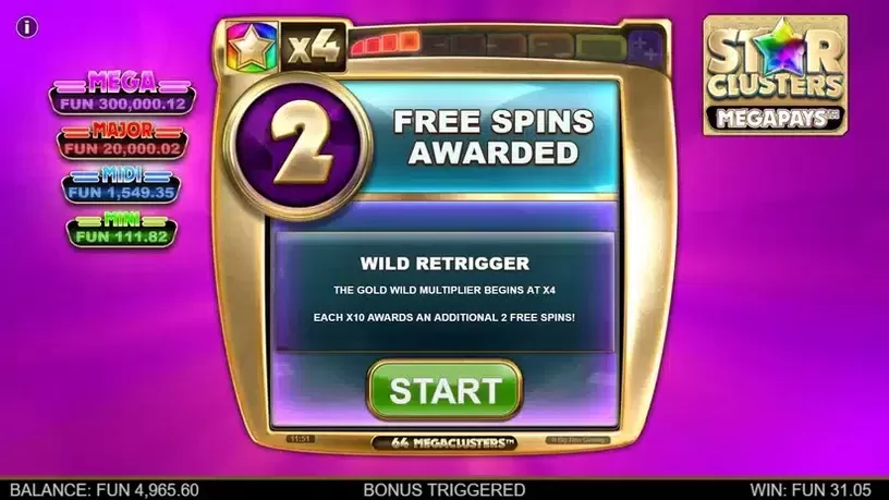 Star Clusters Megapays slot screenshot 6
