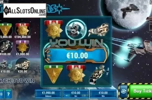 Win Screen. Star Raiders Scratch from Pariplay