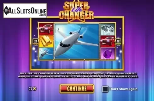 Start screen. Super Life Changer from Betsson Group