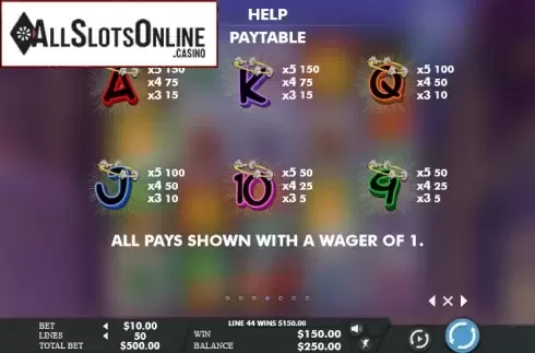 Paytable 4. The Boom Squad from Genesis