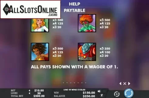 Paytable 3. The Boom Squad from Genesis