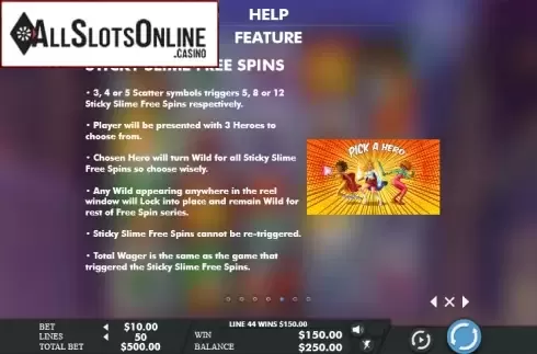 Paytable 5. The Boom Squad from Genesis