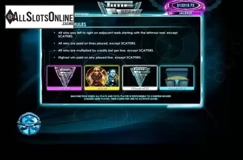 Paytable 1. Time Voyagers from Genesis