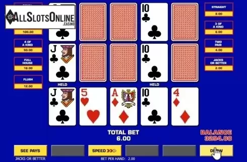 Game Screen 2. Triple Play Draw Poker from IGT
