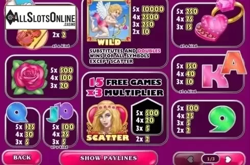 Paytable. True Love from Playtech