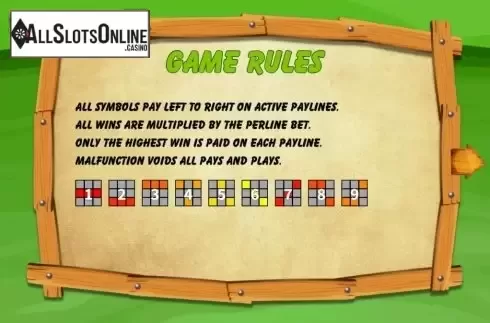 Paylines. Veggies Plot from KA Gaming