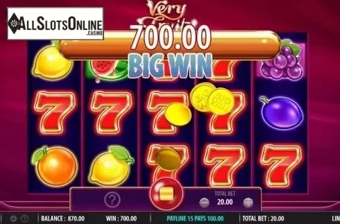 Big Win Screen. Very Fruity from SG