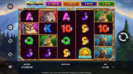 Wolf Reels Rapid Link slot screenshot 1