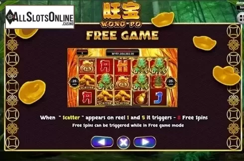 Paytable 2. Wong Po from Spadegaming