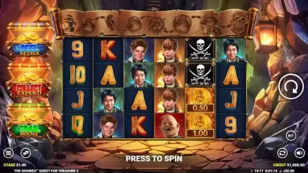The Goonies Quest for Treasure 2 slot screenshot 1