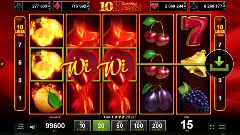 10 Burning Heart slot screenshot 4