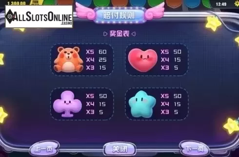 Paytable 2. 3D Toy Machine from Dream Tech