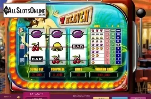 Win screen. 7 Heaven from SkillOnNet