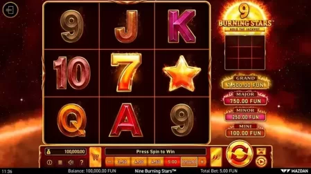 9 Burning Stars™ slot screenshot 1
