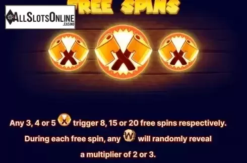 Free Spins screen