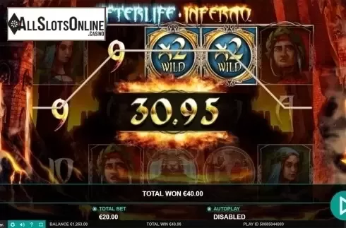 Wild win screen. Afterlife Inferno from Leander Games