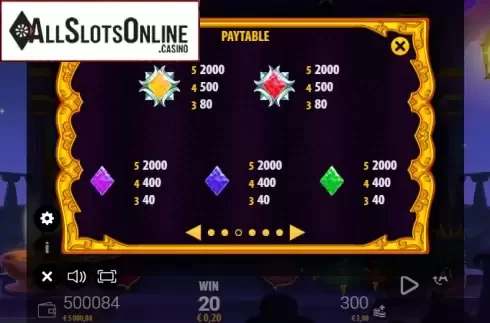 Paytable 3. Arabian Dream from Zeus Play