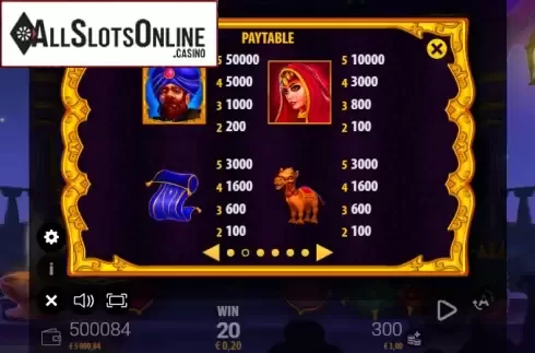 Paytable 2. Arabian Dream from Zeus Play