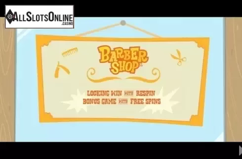 Intro screen. Barber Shop from Thunderkick
