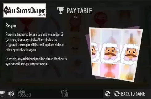 Paytable Lock and Respin. Barber Shop from Thunderkick