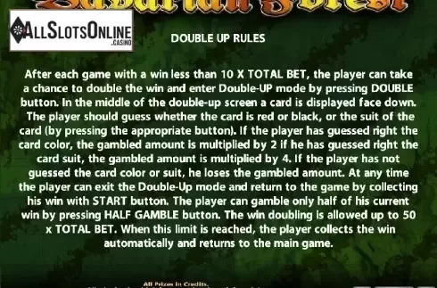 Paytable 3. Bavarian Forest from Casino Technology