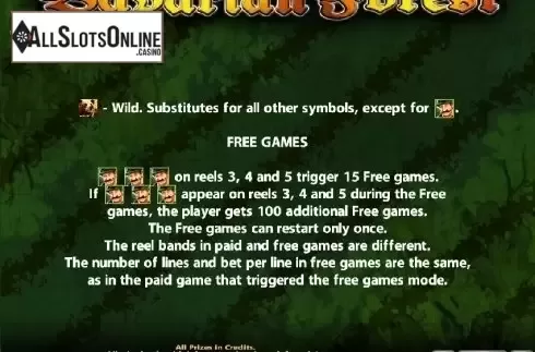Paytable 1. Bavarian Forest from Casino Technology