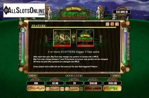 Features. Big Money Bigfoot from RTG