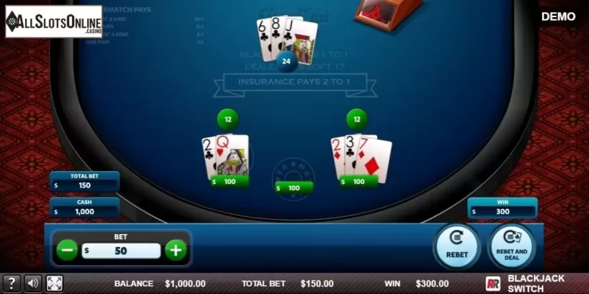 Game Screen 3. Blackjack Switch (Red Rake) from Red Rake