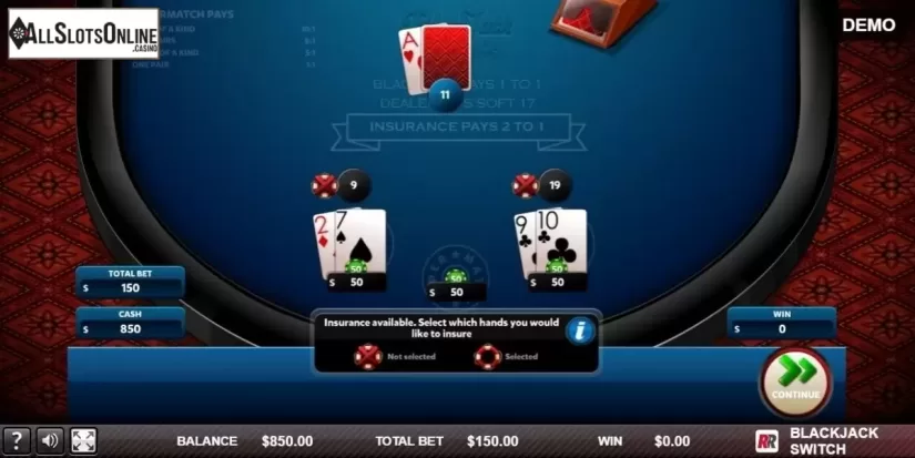 Game Screen 1. Blackjack Switch (Red Rake) from Red Rake