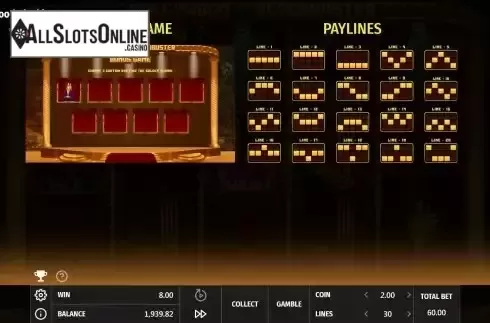 Paylines screen