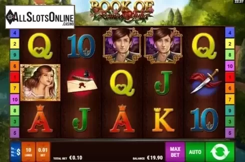 Screen 1. Book of Romeo & Julia from Gamomat