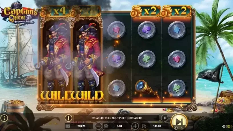 Captain's Quest Treasure Island slot screenshot 6