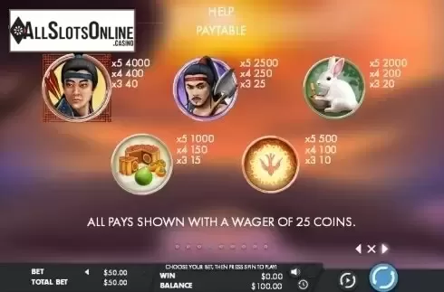 Paytable 4. Chang'e Goddess Of The Moon (Genesis) from Genesis
