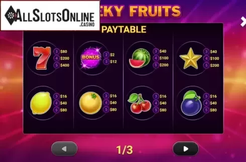 Symbols. Cheeky Fruits from Gluck Games