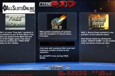Paytable 2. Code Red HD from World Match