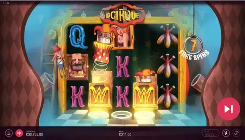 D'Cirque slot screenshot 2