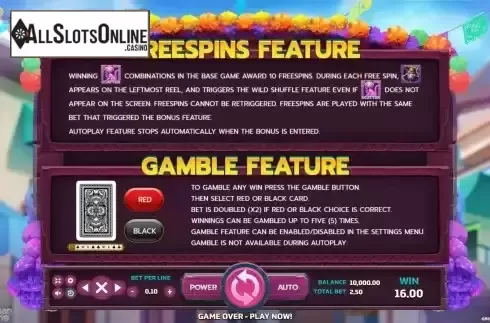 Features screen