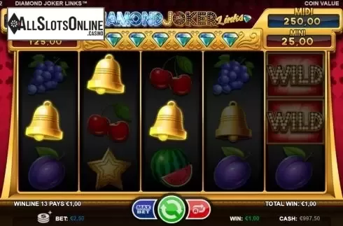 Win screen. Diamond Joker Links from Betsson Group