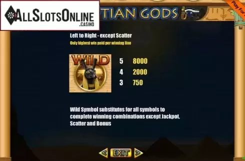 Paytable 1. Egyptian Gods 9 (Portomaso Gaming) from Portomaso Gaming
