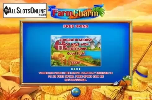Start Screen. Farm Charm from ReelNRG