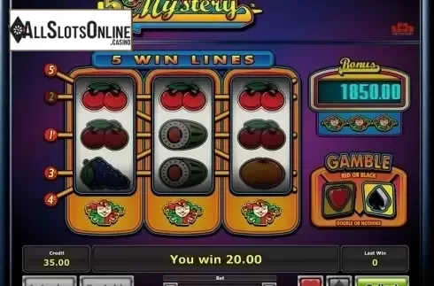 Win Screen 2. Five Line Mystery from Novomatic
