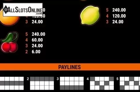 Paytable 2. Fruit Mania GDN from Gamomat