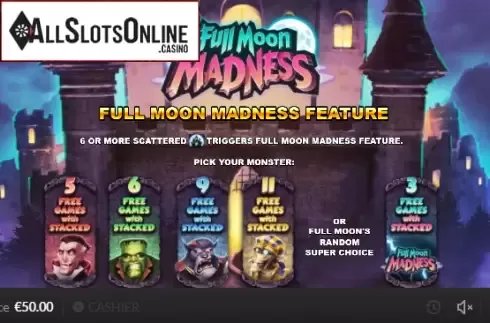 Paytable 1. Full Moon Madness from Skywind Group