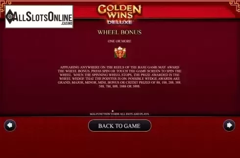 Bonus wheel screen